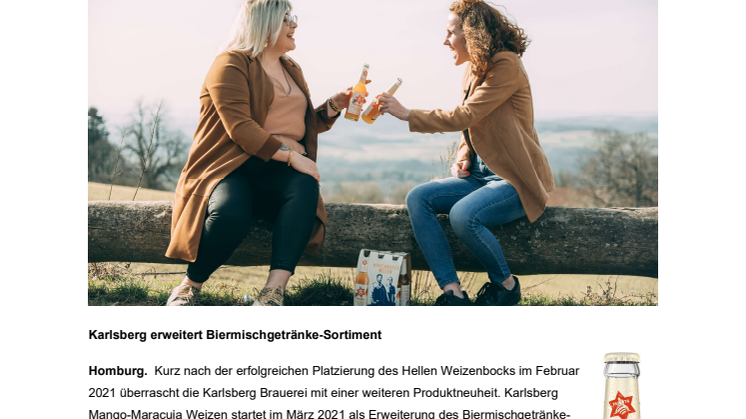 So schmeckt Urlaub: Karlsberg bringt Mango-Maracuja Weizen als limitierte Sommerspezialität in den Handel 