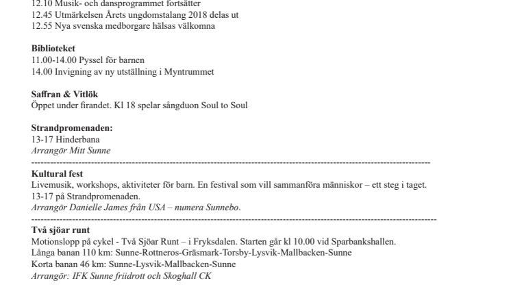Sunne firar nationaldagen med massor av aktiviteter