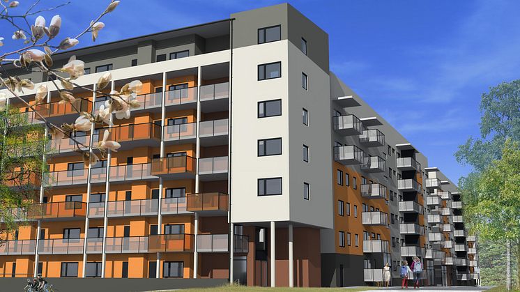 Skiss studentbostäder Campus Flemingsberg Flemingsberg