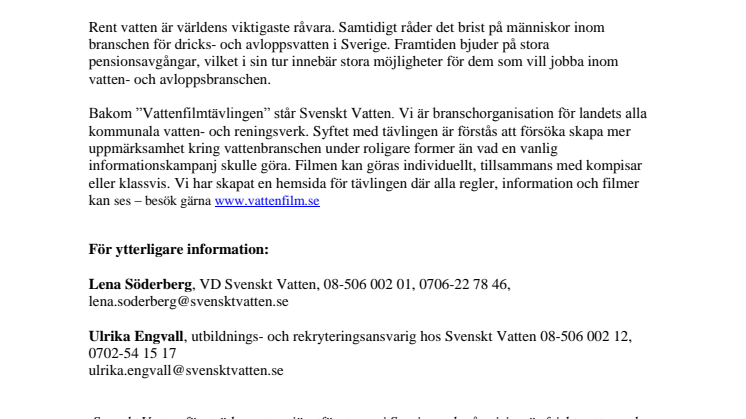 Vattenfilmtävlingen – Sveriges största filmtävling! 