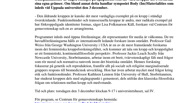 Symposium om gränsöverskridande kroppar