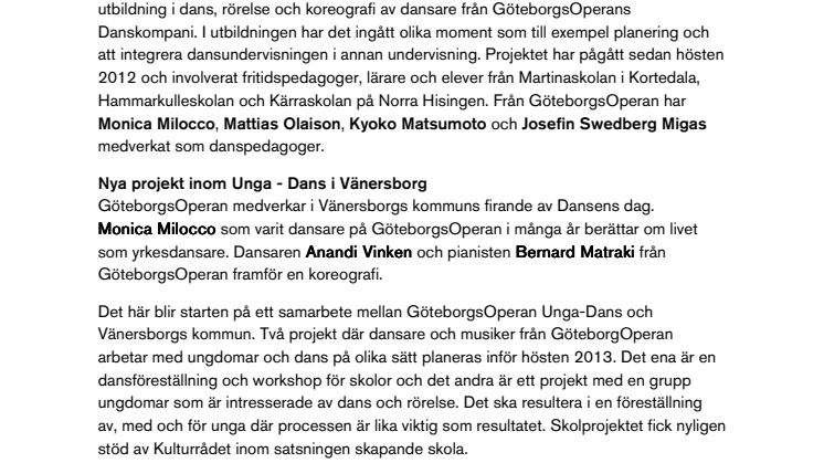 Unga och dans i fokus på Dansens dag