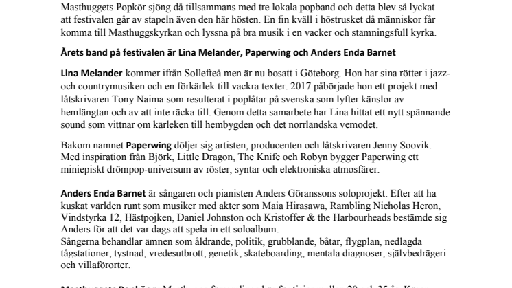 Popkör och lokala band uppträder på festivalkväll