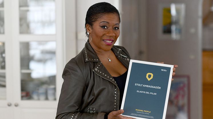 Gladys Del Pilar är ny stolt ambassadör för Missing People. Foto: Urban Andersson