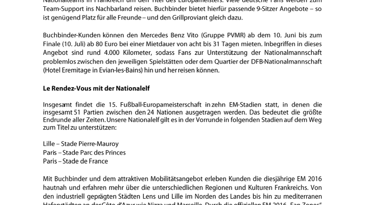 Mi(e)tfiebern bei Buchbinder – mit dem 9-Sitzer günstig zur EM 2016