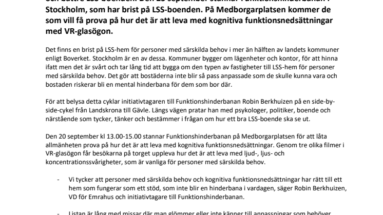 Stockholm får prova på att leva med funktionsvariation genom VR-glasögon