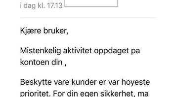 Eksempel på falsk e-mail