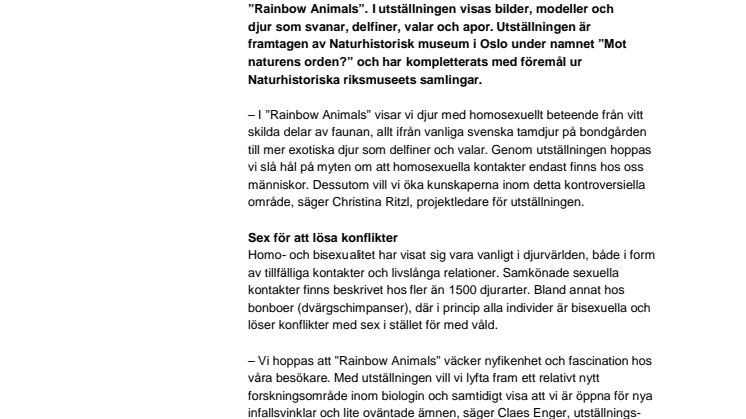 Vanligt med homosexualitet i djurvärlden
