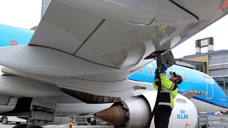 I 2016 anvendte KLM biobrændstof på flyvninger mellem Oslo-Amsterdam