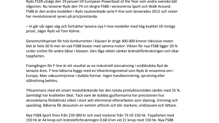 Världspremiär för Ryds F588!