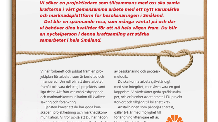 Projektledare för Partnerskap Småland sökes!