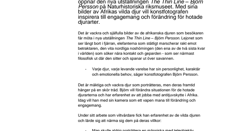 Nära möten med Afrikas djur i ny fotoutställning på Naturhistoriska riksmuseet 