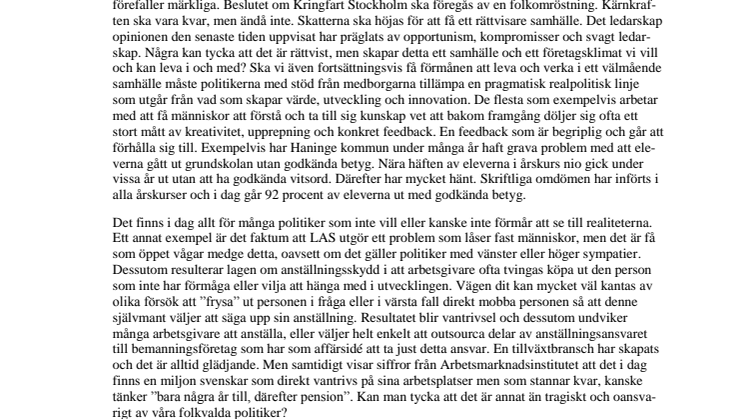 Vådan av den svenska konsensusmodellen