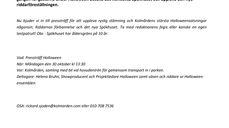 Testa Kolmårdens nya och rysliga Spökhus