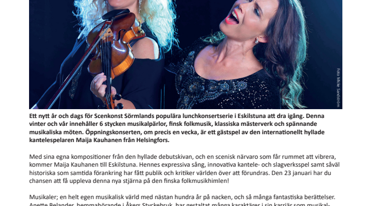 Scenkonst Sörmlands populära lunchkonserter drar igång för våren
