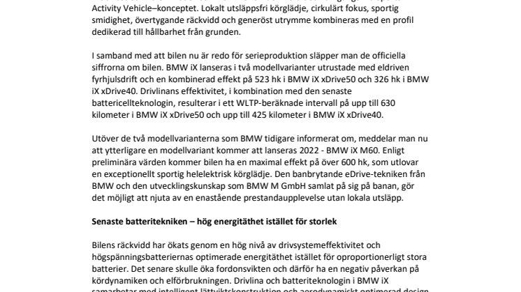 Teknologiska flaggskeppet BMW iX redo för serieproduktionen
