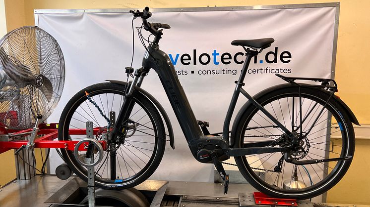 An e-bike in our test lab