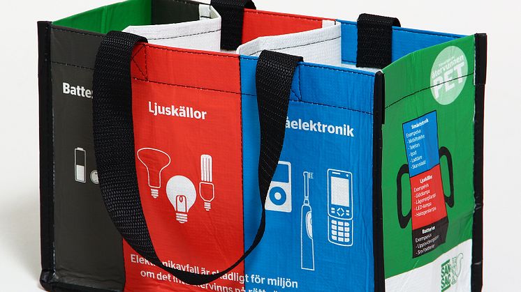 Källsortering, liten kasse: batterier, ljuskällor och småelektronik