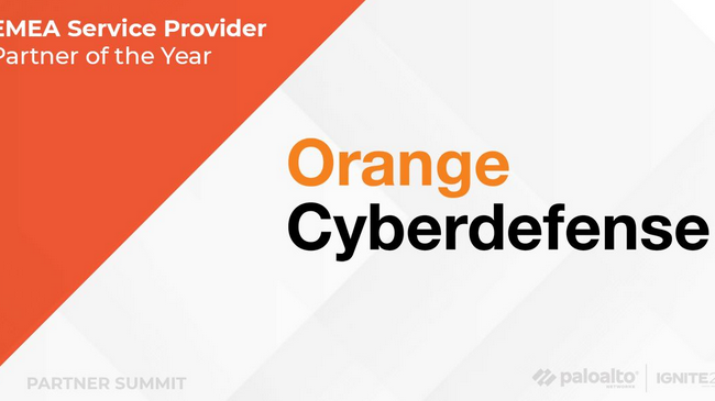 Orange Cyberdefense har tilldelats utmärkelsen ”årets tjänsteleverantör i EMEA” av Palo Alto Networks