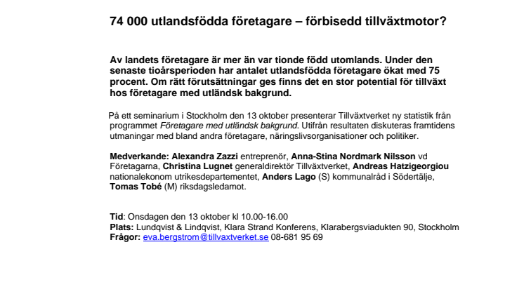 74 000 utlandsfödda företagare – förbisedd tillväxtmotor?