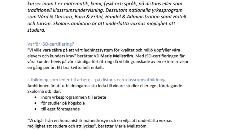 OLU Utbildningar AB och OLU Vuxenutbildningar AB – certifierade mot ISO 9001 & 14001.