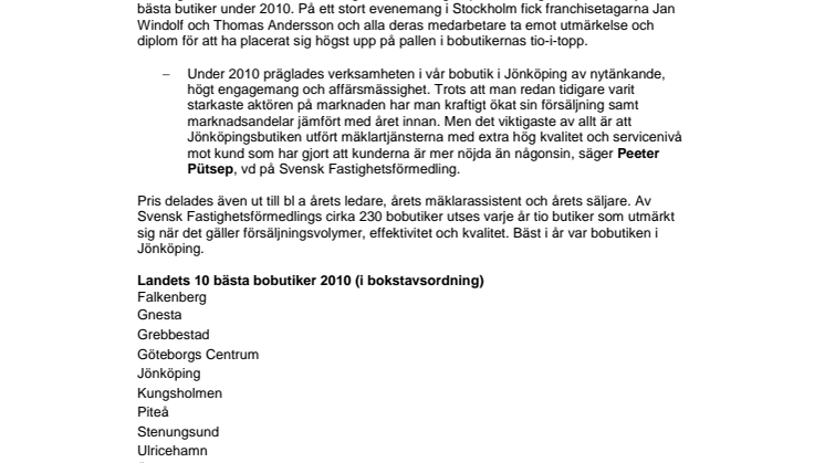 Jönköpingsmäklare bäst i landet 