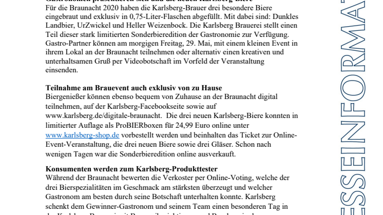 Karlsberg unterstützt Wiedereröffnung der Saar-Gastronomie mit einem Brauevent