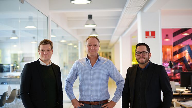 Christian Bøcker Sørensen, Leder af Landskabsafdelingen Sweco Architects, Henrik Munk Madsen, Business Area Manager AEC, Symetri & William Celliers, BIM ansvarlig Sweco Architects i front på ny Revit add-inn lancering