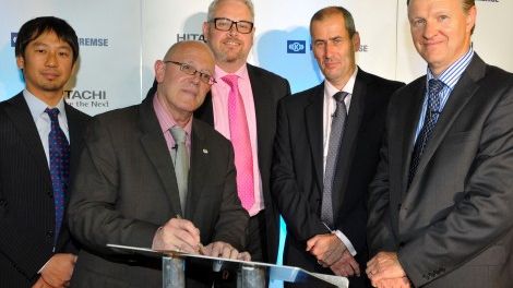 From left to right: Kazuki Horinokuchi (Hitachi), Keith Jordan (Hitachi), Jamie Foster (Hitachi), Ian Palmer (Knorr Bremse), Paul Goodhand (Knorr Bremse)