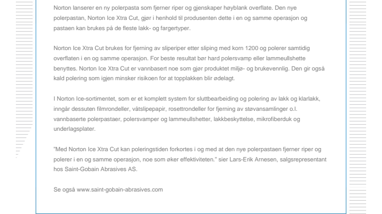 Liquid Ice Xtra Cut – Ny polerpasta fra Norton 