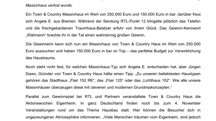 „Ein Traumhaus voller Geld“ – Der Gewinner steht fest