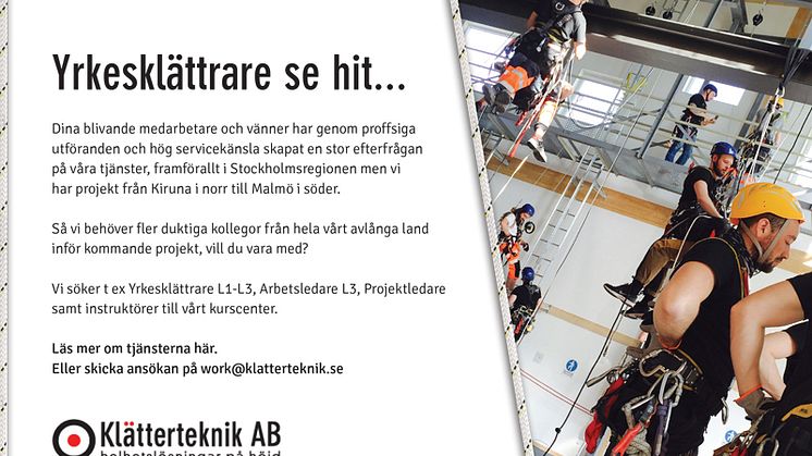 Yrkesklättrare och nyfikna se hit!