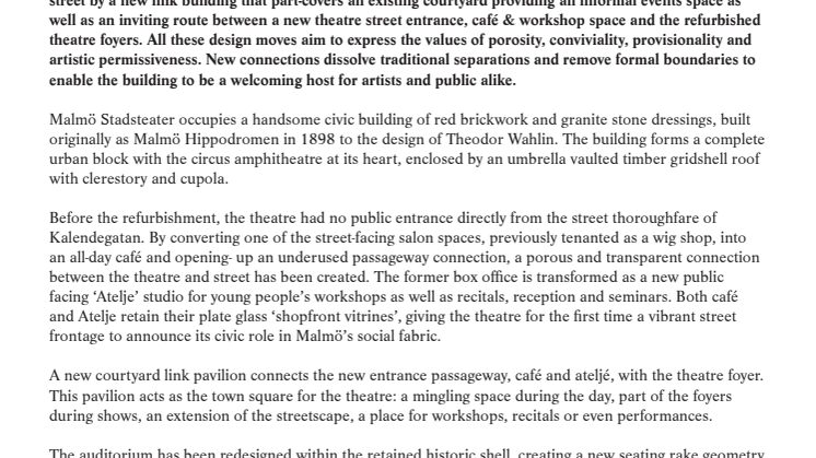 Malmo Stadsteater Pressrelease – HaworthTompkins
