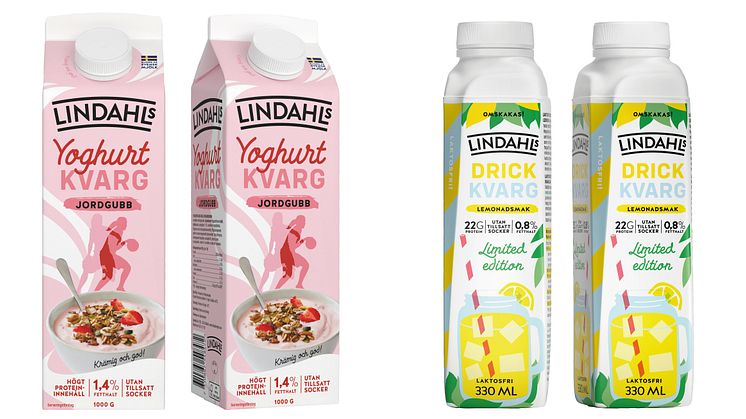 Nu erbjuder Lindahls en läskande drickkvarg med en frisk citronsmak, och passar också på att utöka sortimentet av yoghurtkvarg.
