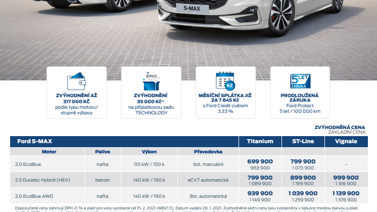 Ceník Ford S-MAX