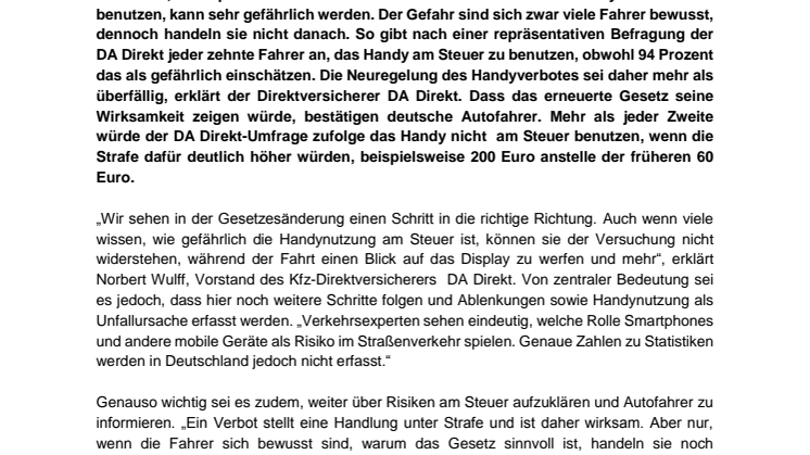 Neuregelung des Handyverbots: Mehr als jeder zweite Autofahrer bestätigt Wirksamkeit