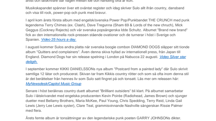 Sulo Karlsson, en av Sveriges mest produktiva artister släpper i år hela fem album