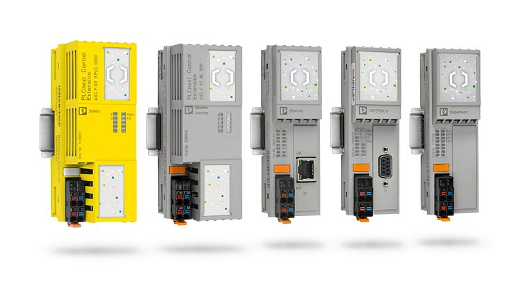 Left-alignable extension modules for PLCnext Control devices