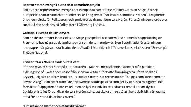 Fortsatta framgångar för Fragmente i Bryssel