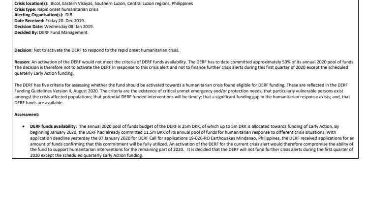 19-030-RO DERF Alertnote - Typhoon Tisoy (Kammuri) (Fund not activated)
