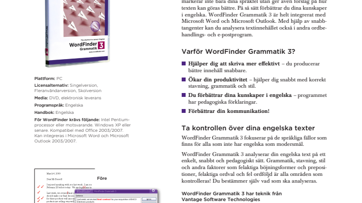 Wordfinder Grammatik 3 - Genvägen till korrekt engelska