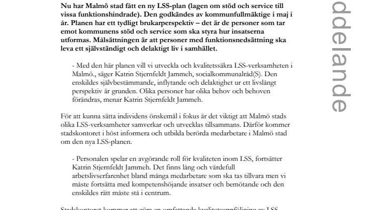 Ny LSS-plan i Malmö