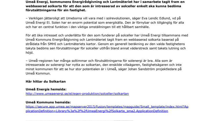 Stort intresse för solceller i Umeåregionen