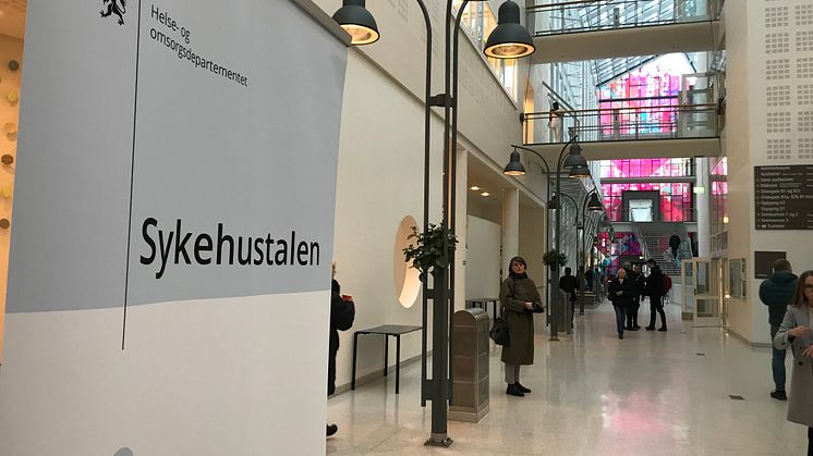 Den årlige sykehustalen ble avholdt på Store Auditorium på Rikshospitalet i Oslo. Foto: Daniel Wærnes/Legeforeningen