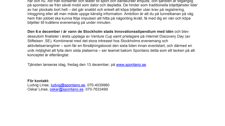 Spontano gör Stockholm mer spontant