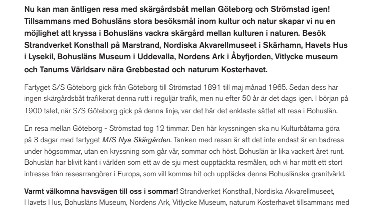 Till havs mot Bohusläns besökspärlor, låt resan bli en del av upplevelsen!
