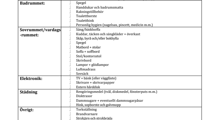 PriceRunners vägledande kom-ihåg-lista: När du ska flytta hemifrån