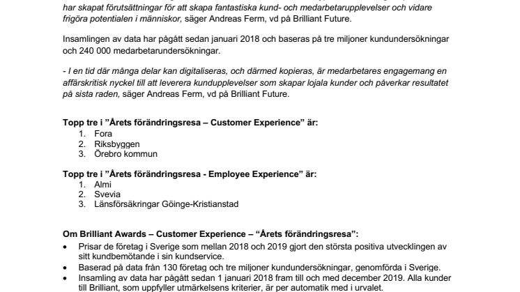 Pressmeddelande Brilliant Future