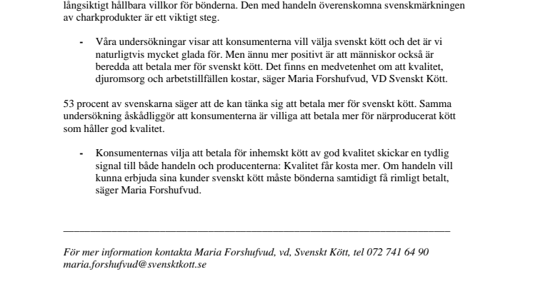 7 av 10 konsumenter väljer svenskt kött 