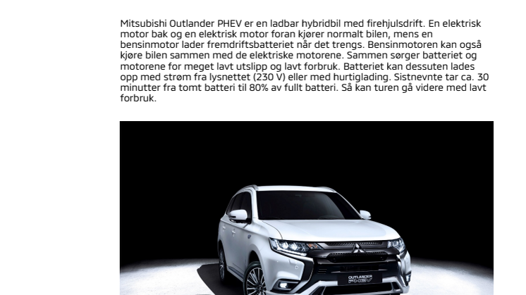 Mitsubishi fornyer sin bestselger, Outlander Ladbar PHEV